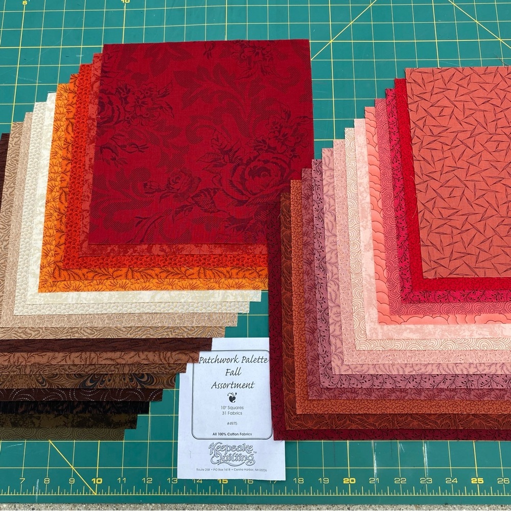Quilt Fabrics: (31) 10” Square Cotton Fabrics. “FALL #4975” Collection - Picture 8 of 9
